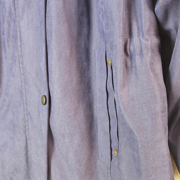 FSL Collection Women's Zip Up Detachable Hood Pockets Blue Lined Jacket Medium - Picture 3 of 16